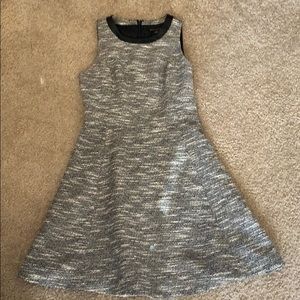 Dress with leather detail